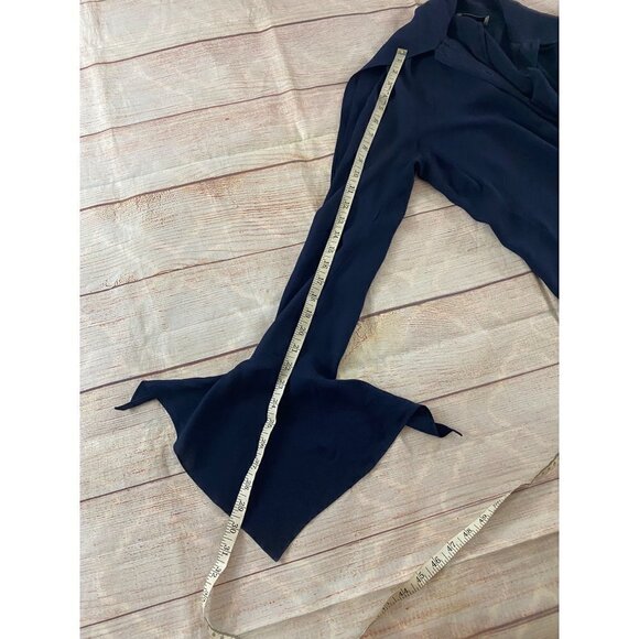 Balenciaga Women's Navy Blue 100% Silk Blouse - 34 (US 4) (Has Flaw) - Picture 13 of 15